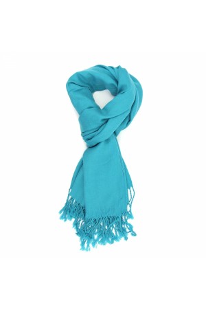 PASHIMINA AZUL TURQUESA TAMANHO LARGURA 0,70 CM X 1,90 CM