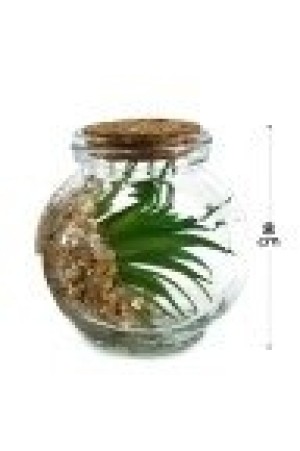 Vaso Decorativo Vidro c/ Enfeite de Flor 8x8 cm