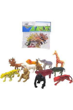 KIT ANIMAL SELVAGEM DE PVC ANIMAL WORLD SET COM 12 PECAS SORTIDAS