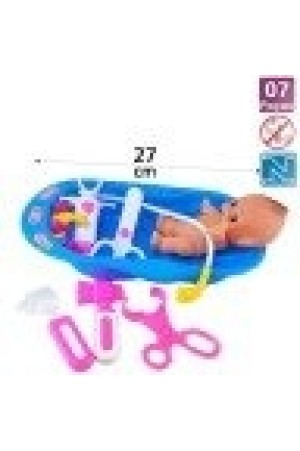 BANHEIRA C/ BONECA E ACESSÓRIOS C/ 7 PCS