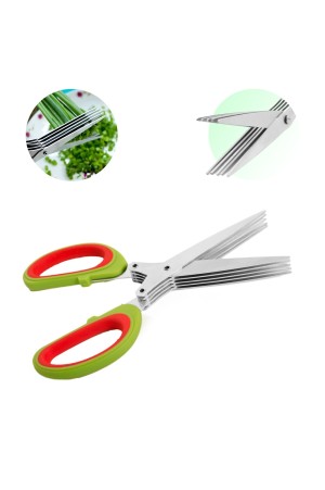Tesoura 5 Lâminas Para Cortar Picar Folhas Ervas Temperos