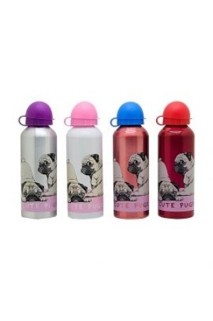 Garrafa Squeeze De Alumínio 500 ml Pug/ Cachorrinho- Marca Wellmix WX7485