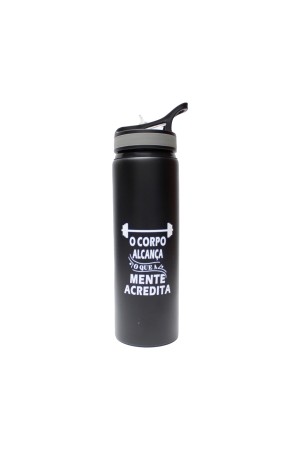 Garrafa Squeeze Aluminio 750 ml Frases c/ Canudo HG62345