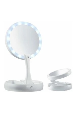 Espelho Dobravel Articulavel Led 2 Lados Aumenta Maquiagem