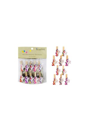 Mini Prendedores Decorativos Unicornio 10 unidades