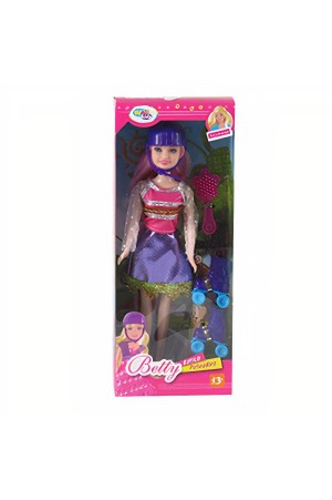 Boneca Betty Patinadora Com Acessórios- Marca Well Kids- WB2978