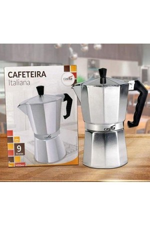 Cafeteira tipo italiana prata de aluminio 300 ml para 6 xicaras 50 ml - CA11060