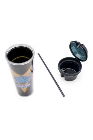 Copo 2 em 1 com canudo e pote para snacks 