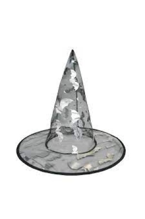 Chapéu de Bruxa Transparente Halloween Carnaval