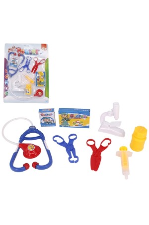 KIT MEDICO INFANTIL COM ESTETOSCOPIO E ACESSORIOS DOUTOR 8 PECAS NA CARTELA WELLKIDS WB5303