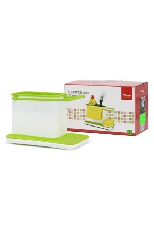 Porta Detergente Esponja Sabao de Plastico Colors 21x13x11,2cm na Caixa